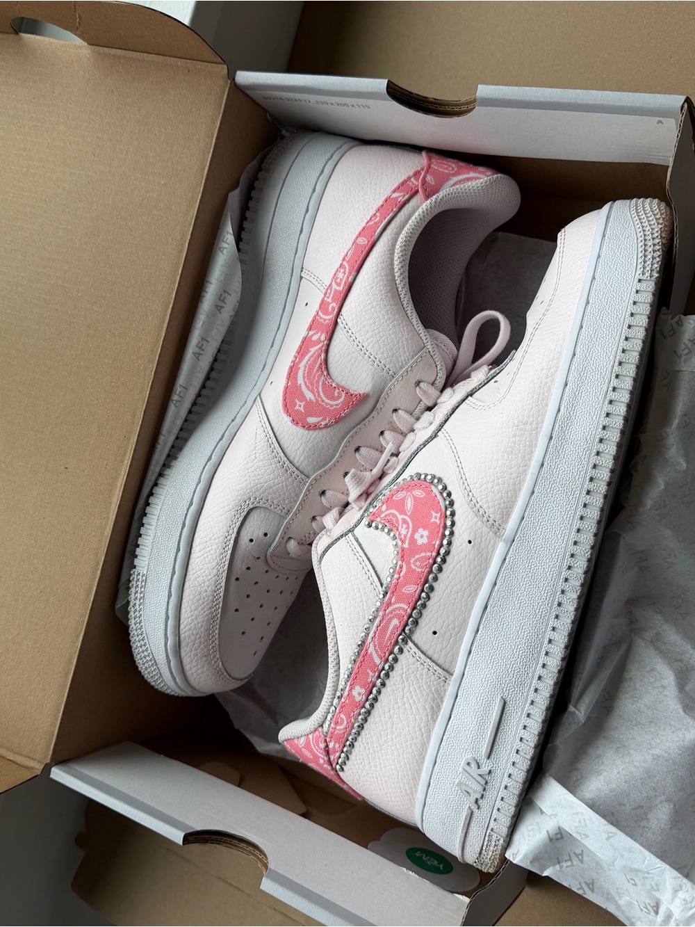Nike Women's Light Pink Paisley Swoosh Low-Top Sneakers